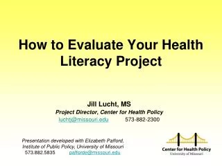 How to Evaluate Your Health Literacy Project