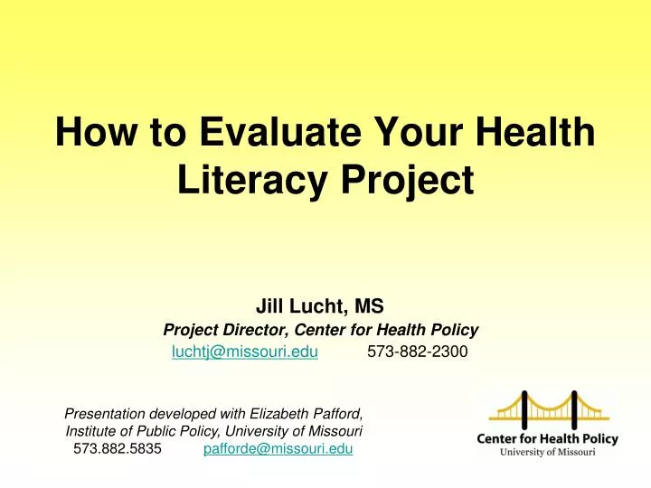 how to evaluate your health literacy project