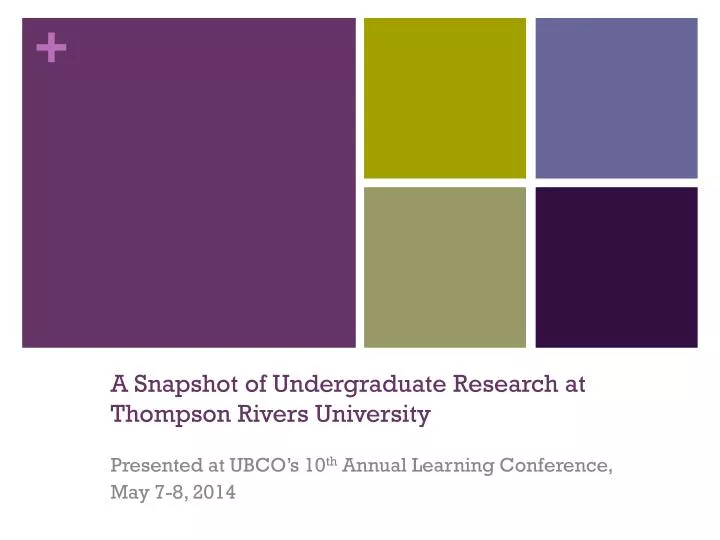 a snapshot of undergraduate research at thompson rivers university