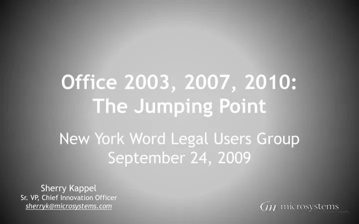 office 2003 2007 2010 the jumping point