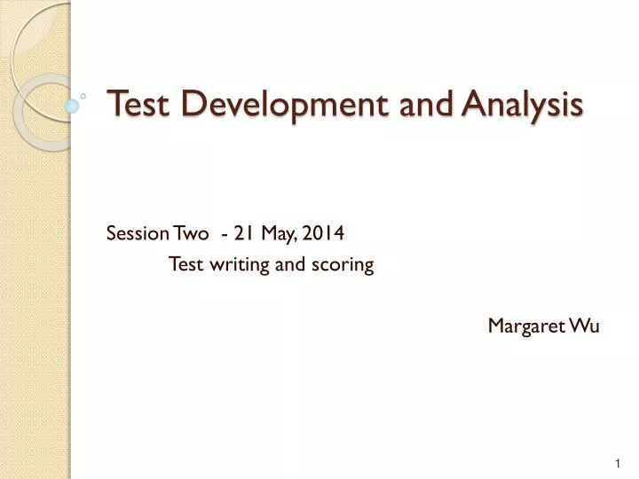 test development and analysis