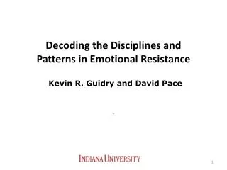 Decoding the Disciplines and Patterns in Emotional Resistance