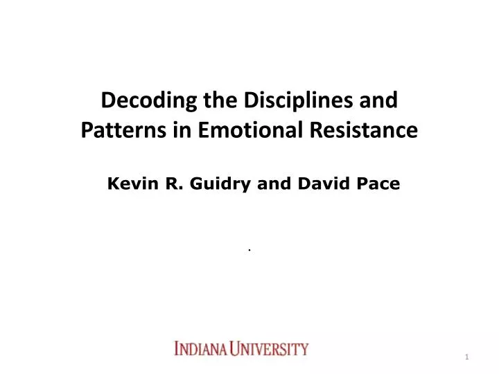 decoding the disciplines and patterns in emotional resistance