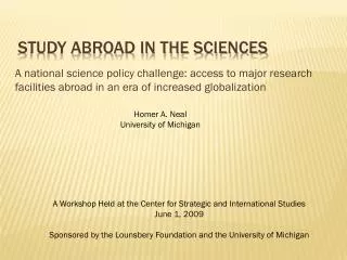 Study ABROAD in the sciences