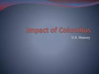 Impact of Columbus