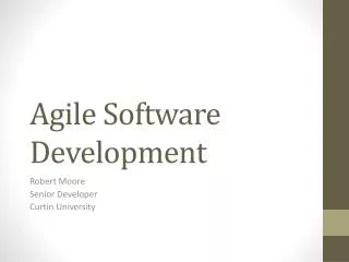 Agile Software Development