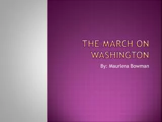 The march on Washington