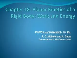 chapter 18 planar kinetics of a rigid body work and energy