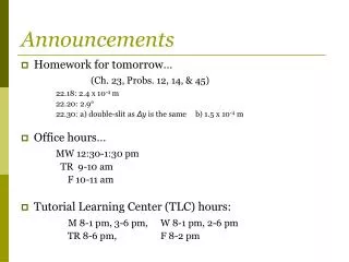 Announcements