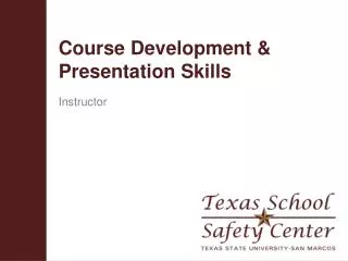 Course Development &amp; Presentation Skills