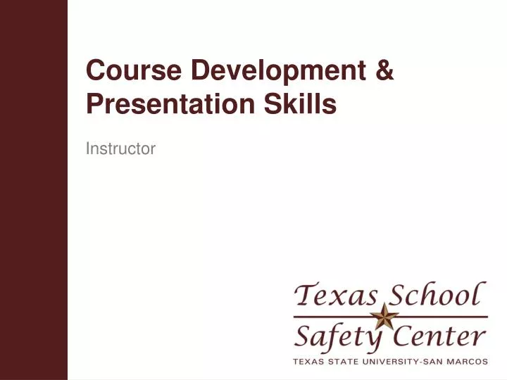 course development presentation skills