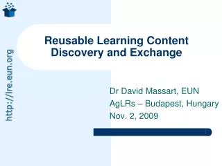 Reusable Learning Content Discovery and Exchange