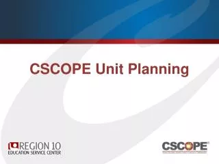 CSCOPE Unit Planning