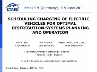 SCHEDULING CHARGING OF ELECTRIC VEHICLES FOR OPTIMAL DISTRIBUTION SYSTEMS PLANNING AND OPERATION