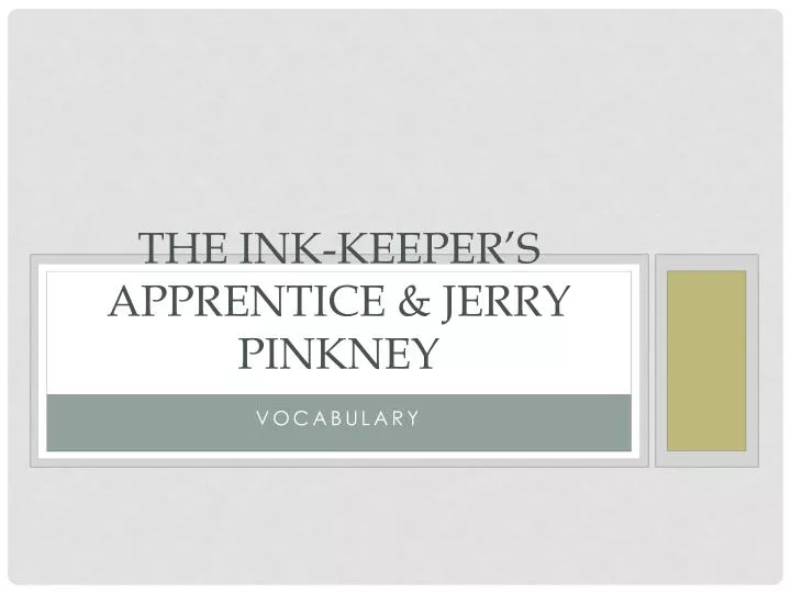 the ink keeper s apprentice jerry pinkney