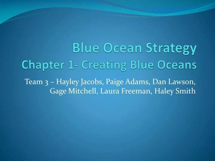 blue ocean strategy chapter 1 creating blue oceans