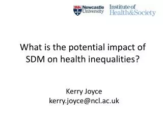 What is the potential impact of SDM on health inequalities ?