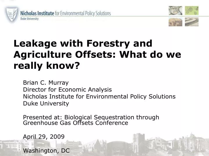 leakage with forestry and agriculture offsets what do we really know