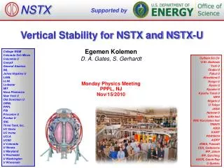 Vertical Stability for NSTX and NSTX-U