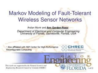 Markov Modeling of Fault-Tolerant Wireless Sensor Networks