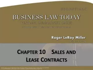 Chapter 10 Sales and Lease Contracts
