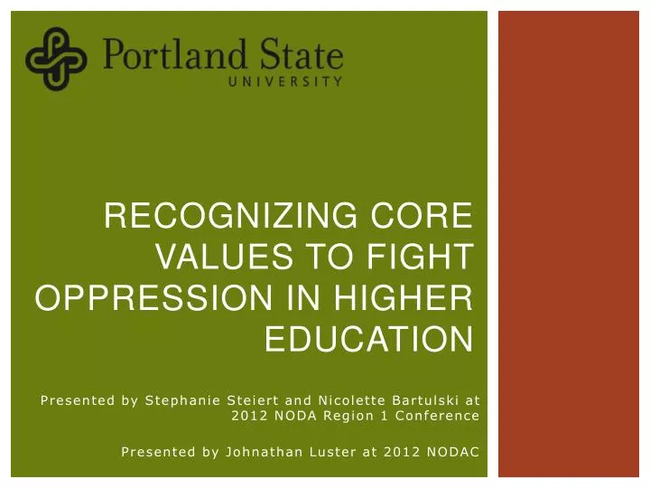 recognizing core values to fight oppression in higher education