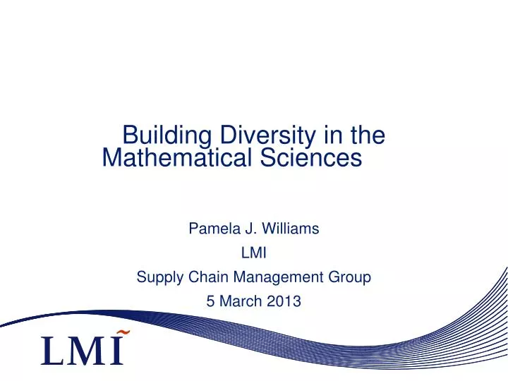building diversity in the mathematical sciences