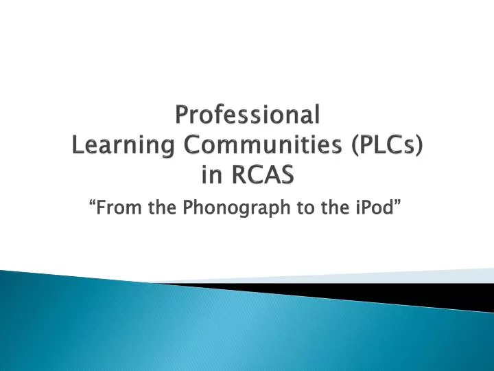 professional learning communities plcs in rcas