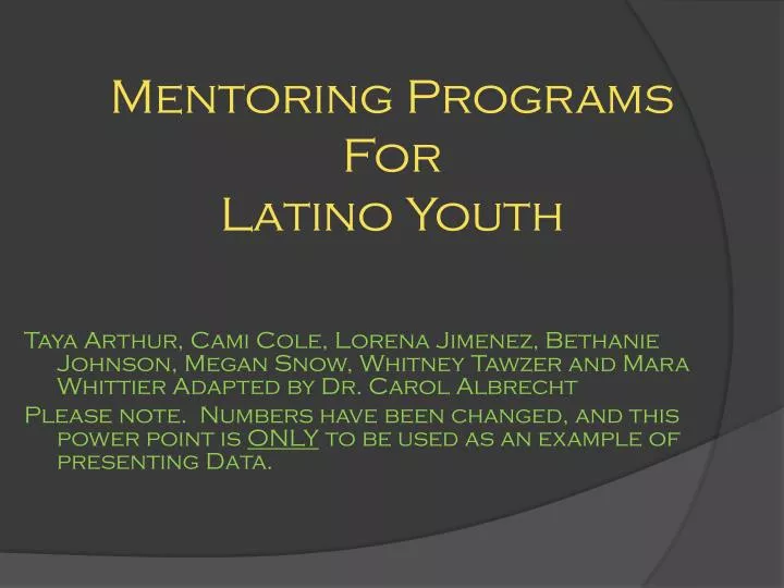 mentoring programs for latino youth