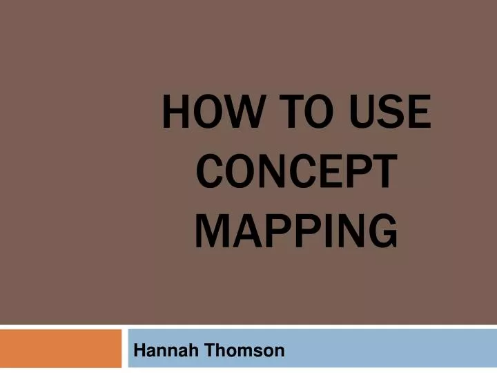 how to use concept mapping