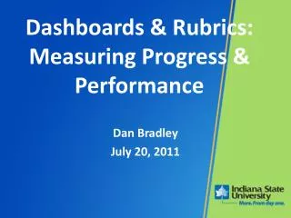 Dashboards &amp; Rubrics: Measuring Progress &amp; Performance