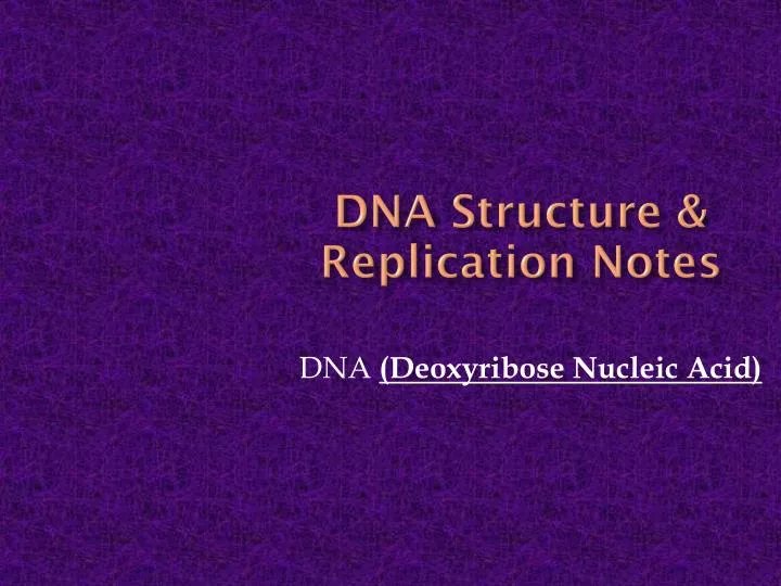 dna structure replication notes