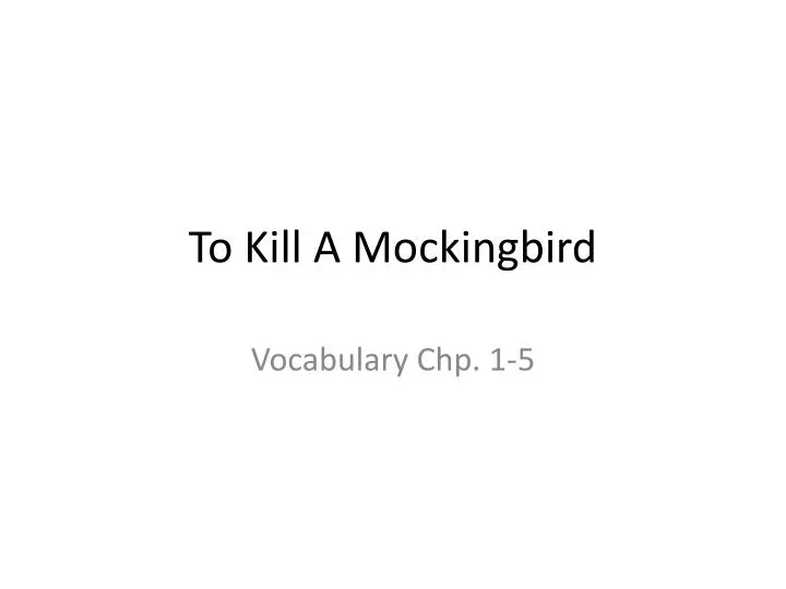 to kill a mockingbird