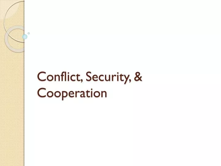 conflict security cooperation