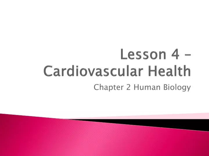lesson 4 cardiovascular health