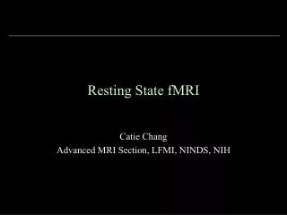 Resting State fMRI