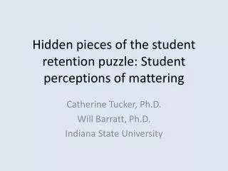 Hidden pieces of the student retention puzzle: Student perceptions of mattering