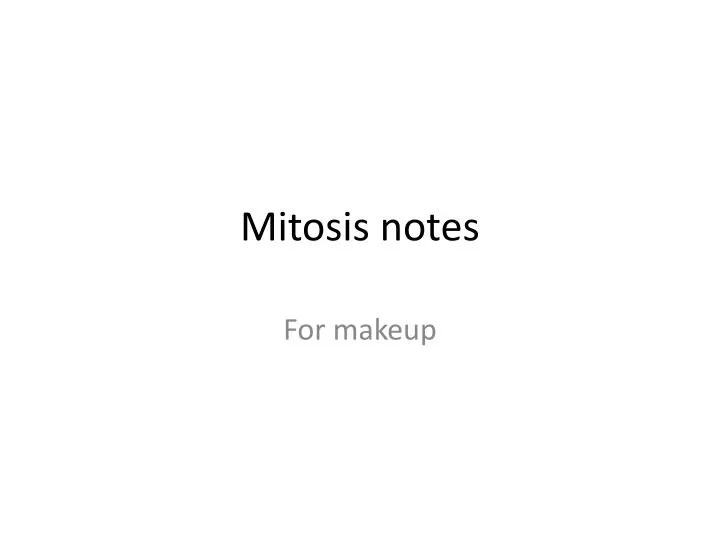 mitosis notes