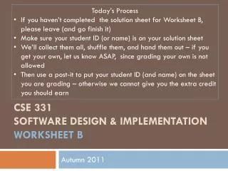 CSE 331 Software Design &amp; Implementation worksheet B