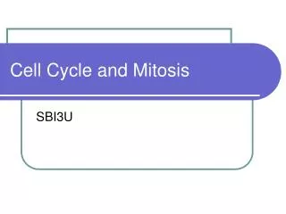 Cell Cycle and Mitosis