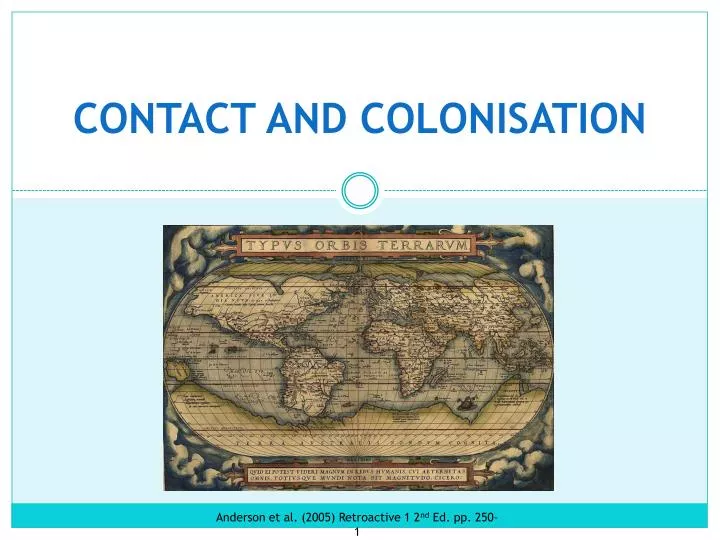 contact and colonisation