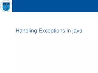 Handling Exceptions in java