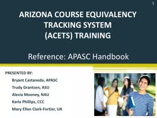 Arizona course equivalency tracking system ( acets ) Training