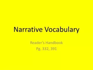 narrative vocabulary