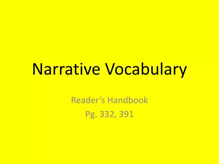 narrative vocabulary