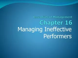 Essentials of Management Chapter 16