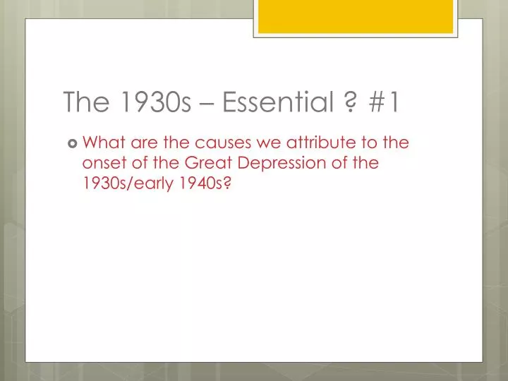 the 1930s essential 1