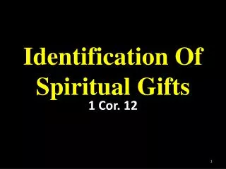 Identification Of Spiritual Gifts