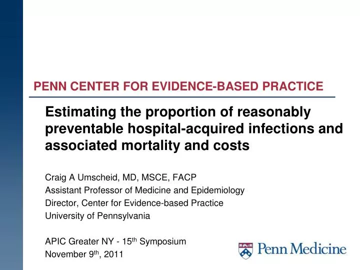 penn center for evidence based practice