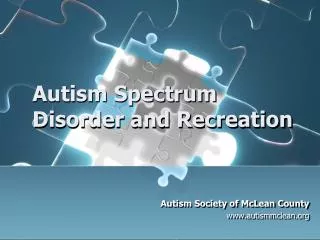 Autism Spectrum Disorder and Recreation